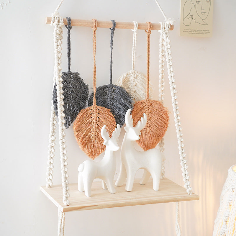 Bohemian Macrame Leaf Art Display Shelf Stornfield