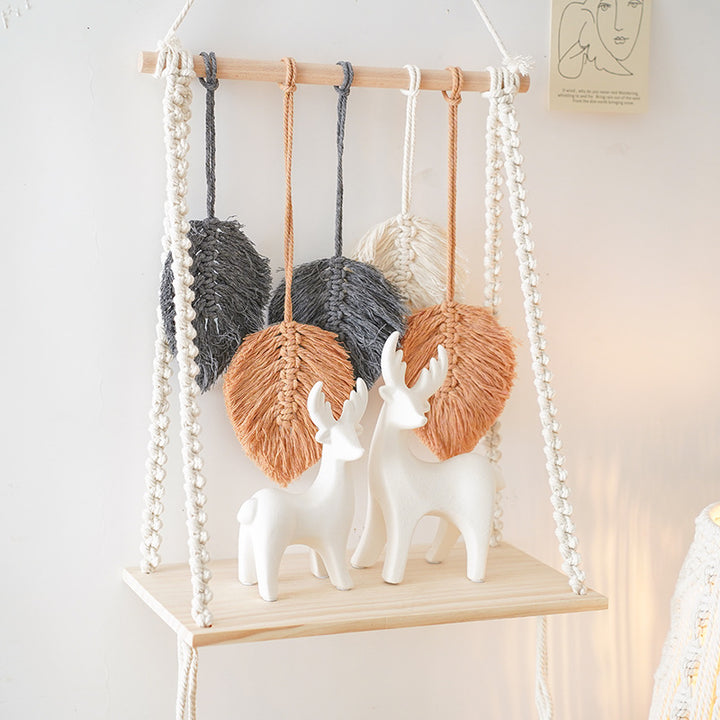 Bohemian Macrame Leaf Art Display Shelf Stornfield