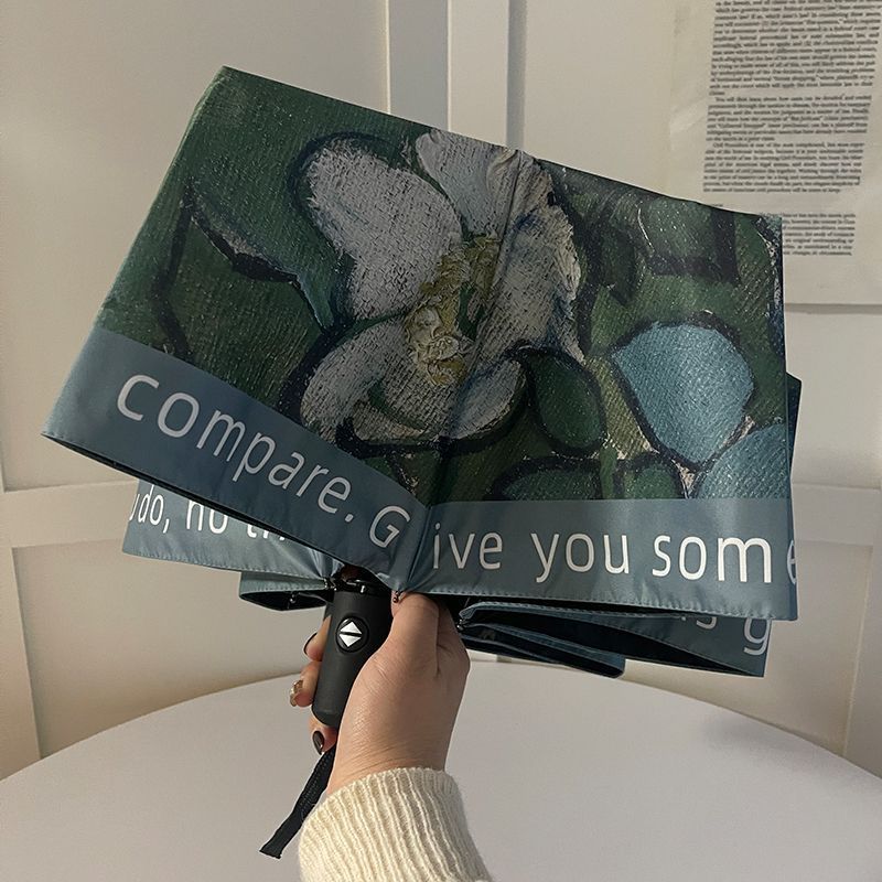Women's Folding Umbrella with Floral Accents Stornfield