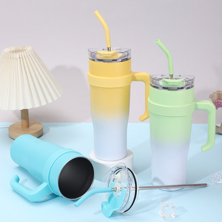 Women Insulated Mug with Plastic Handle and Integrated Straw Stornfield