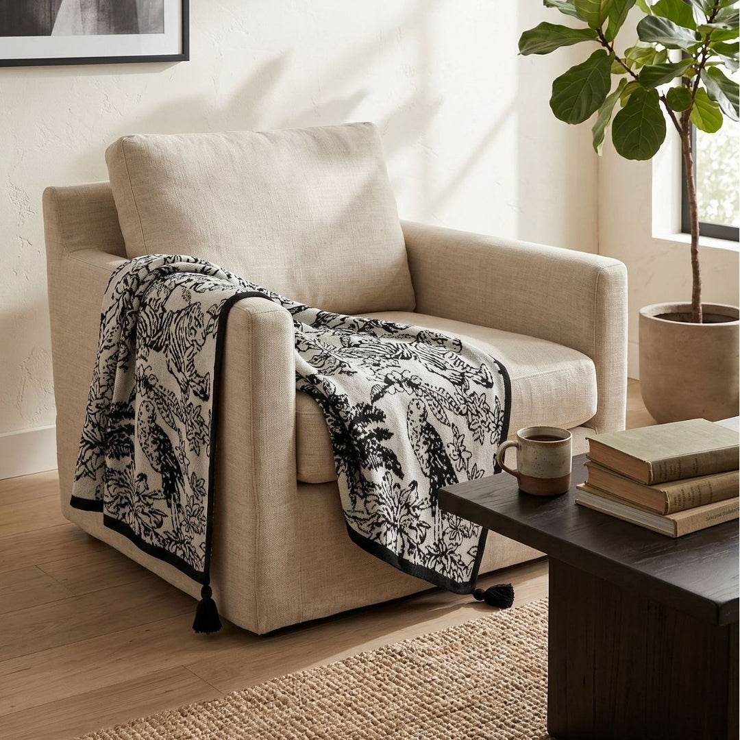 Elegant Jacquard Knit Throw Blanket