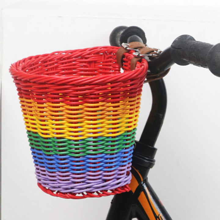 Decorative Woven Storage Basket with Leather Handles Stornfield
