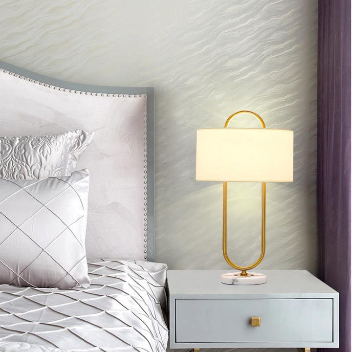 Elegant Sculptural Table Lamp with Marble Base