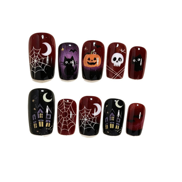Halloween-Themed Press-On Nail Art Stornfield