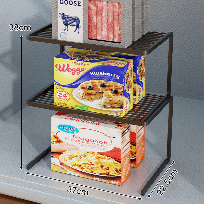 Triple-Tier Slim Slotted Countertop Pantry Shelf Organizer