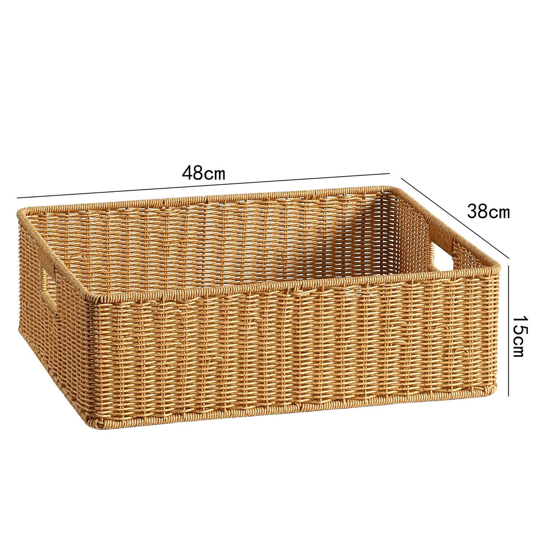 Handwoven Rectangular Storage Basket with Cut-Out Handles Stornfield