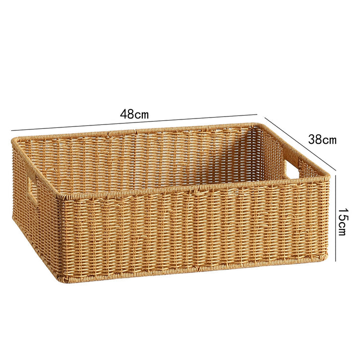 Handwoven Rectangular Storage Basket with Cut-Out Handles Stornfield