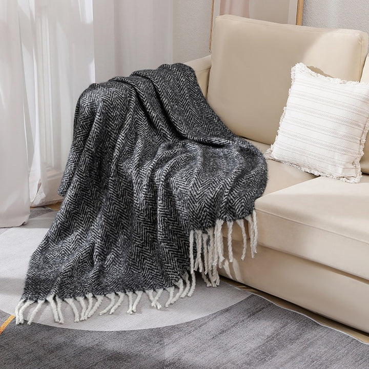 Herringbone Woven Throw Blanket