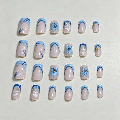 Floral-Themed Press-On Nail Art Stornfield