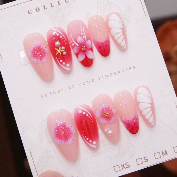 Elegant Floral Acrylic Nail Set