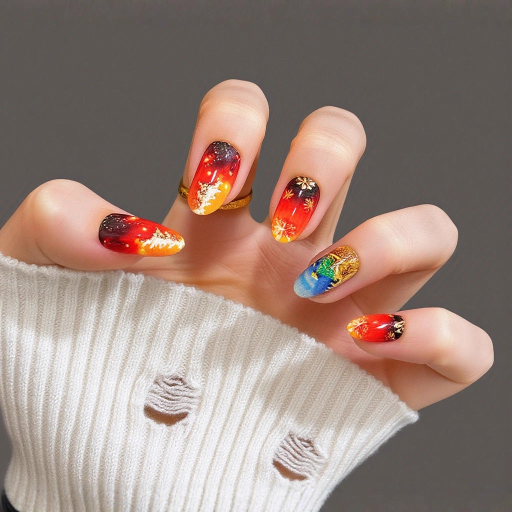 Artificial Nails in Creative Christmas Design Stornfield