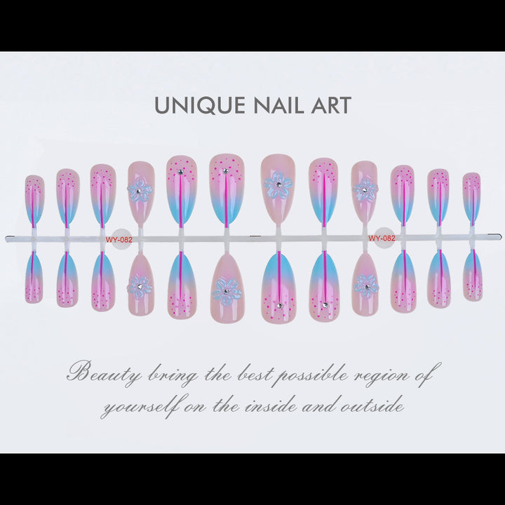 Artistic Floral-Embellished Press-On Nail Collection Stornfield