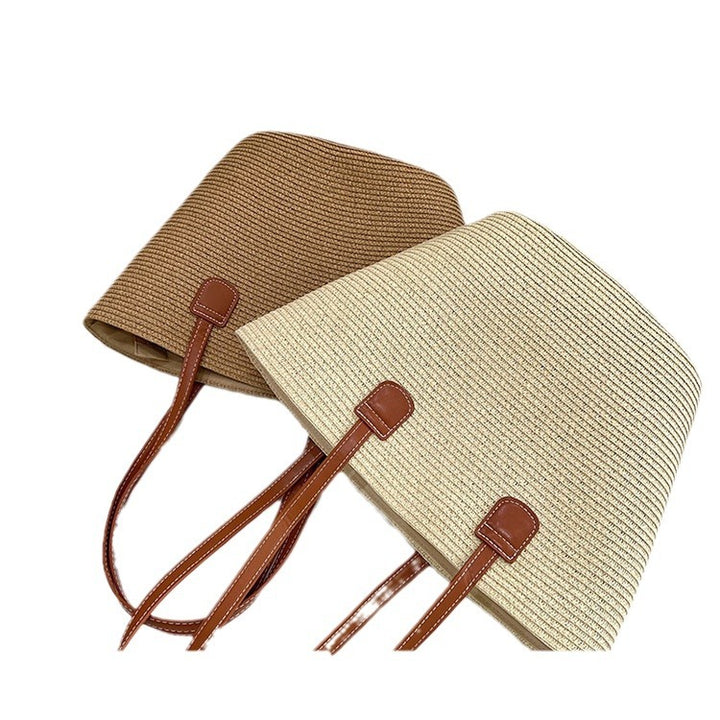 Classic straw bag with leather accents Stornfield