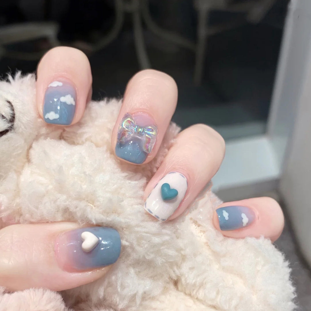 Artificial nail tips with bow design Stornfield