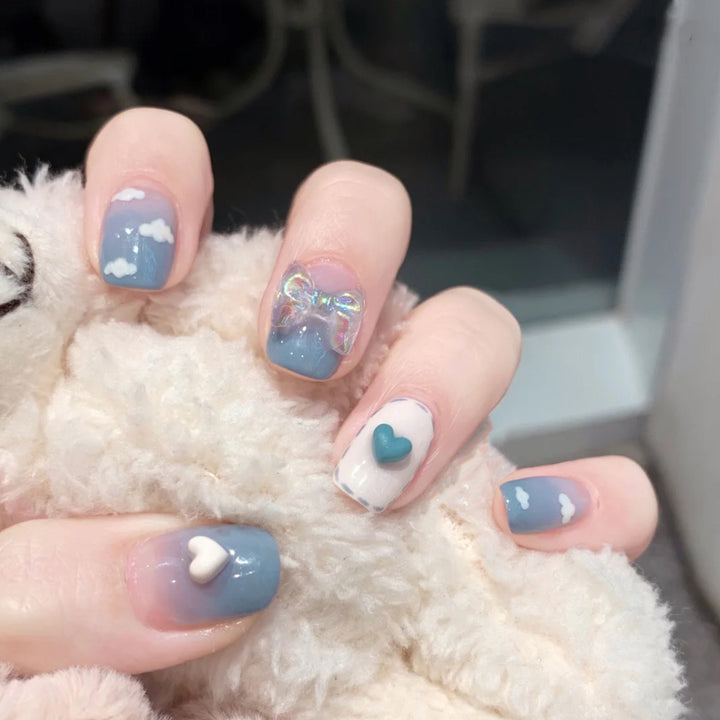 Artificial nail tips with bow design Stornfield