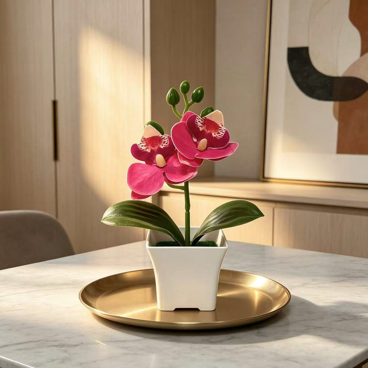 Elegant Artificial Orchid Plant Display for Indoor Decor