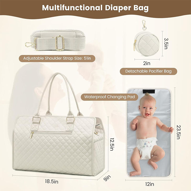 Padded handbag with detachable cosmetic pouch and organizer Stornfield