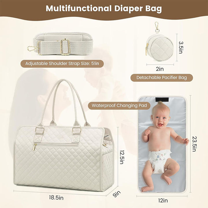 Padded handbag with detachable cosmetic pouch and organizer Stornfield