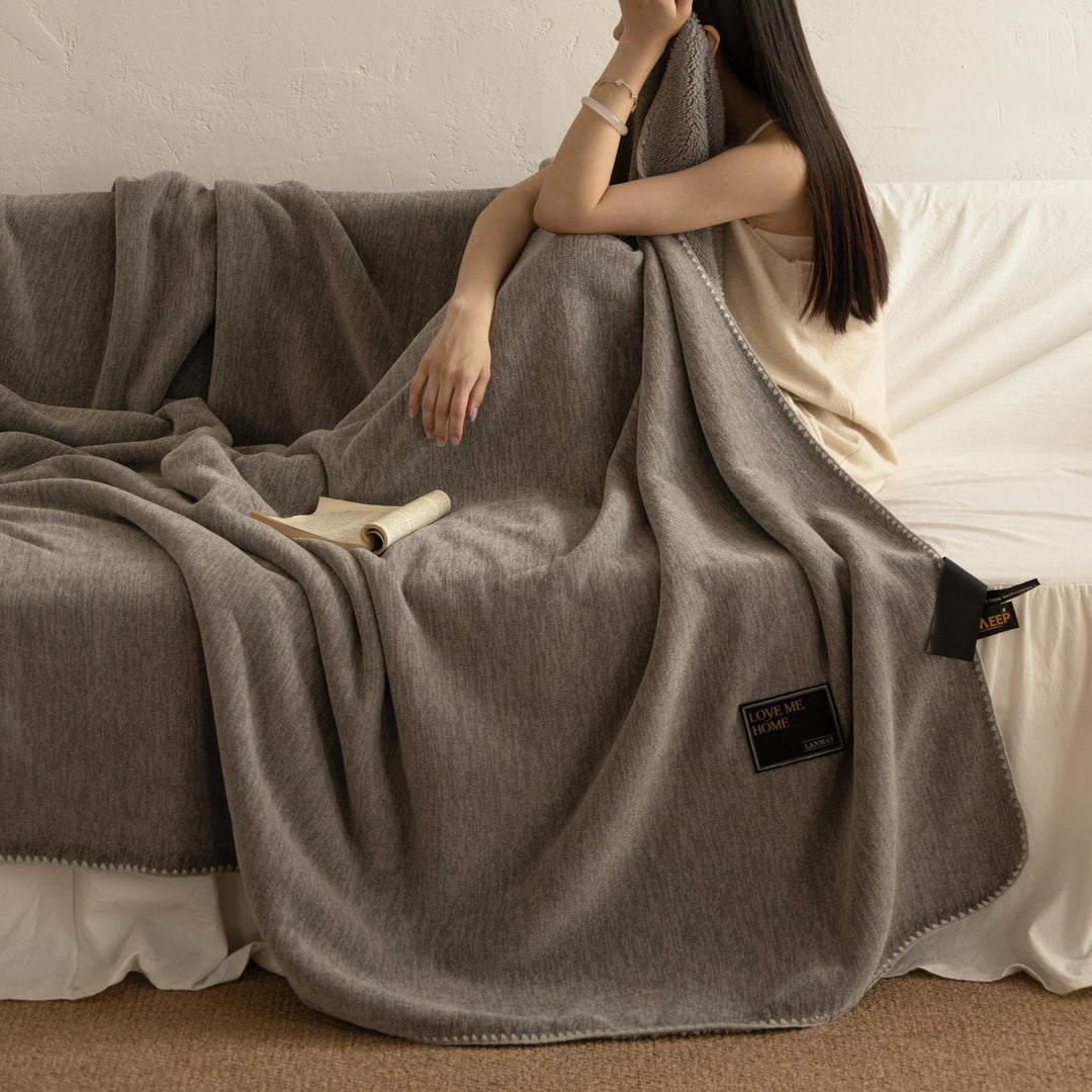 Luxe Reversible Sherpa Fleece Throw Blanket