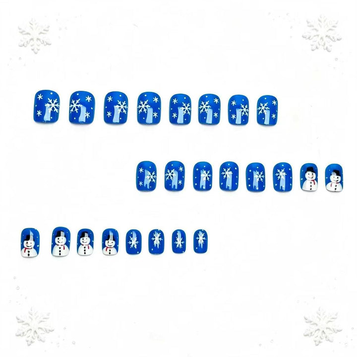 Artificial nails with festive snowman design Stornfield