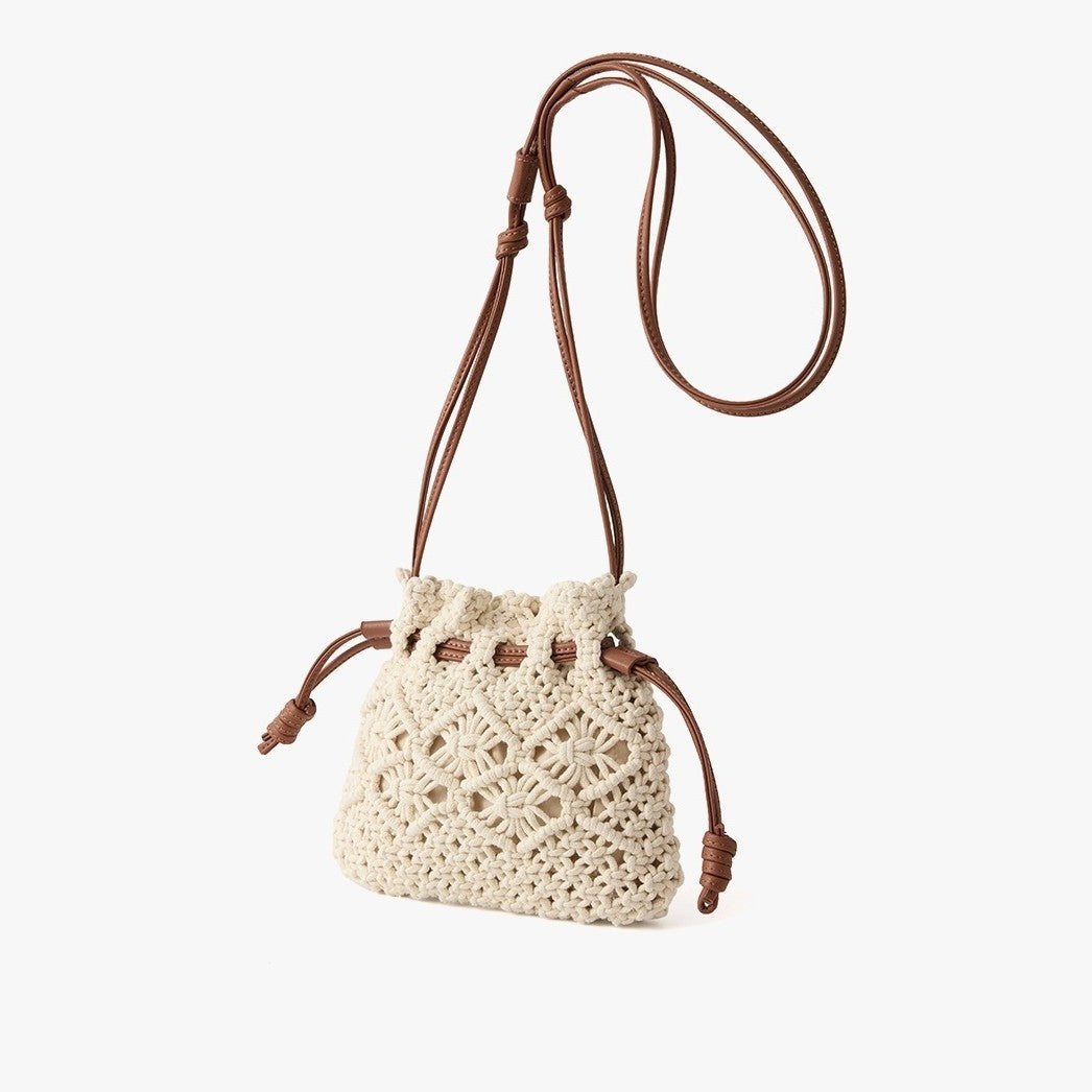 Shoulder bag with refined crochet and leather accents Stornfield