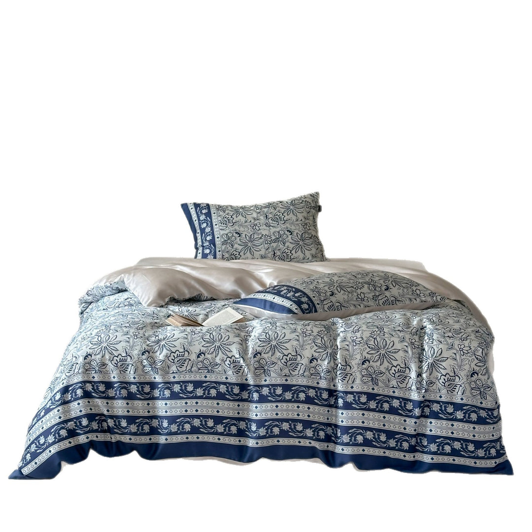 Luxury Floral Cotton Sateen Duvet Cover Set with Pillowcases