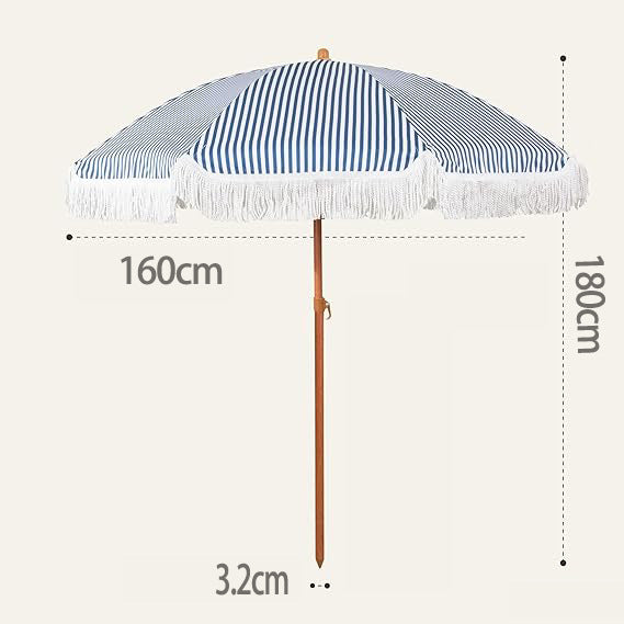Women's sun umbrella with tassels and striped design Stornfield