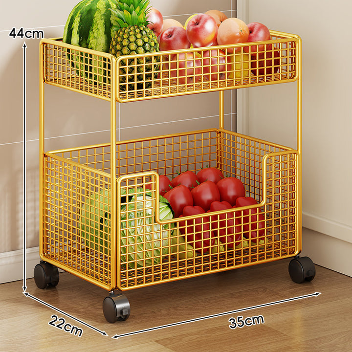 Three-Tier Slim Rolling Mesh Storage Cart