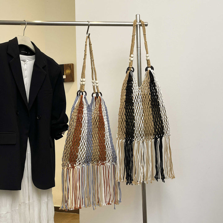 Macrame Tote Bag with Tassels Stornfield