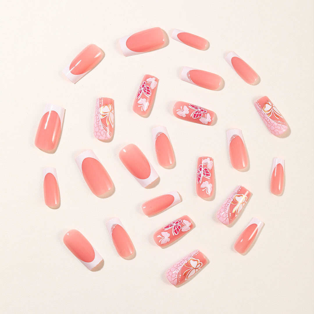 Floral Embellished Acrylic Nail Enhancements Stornfield