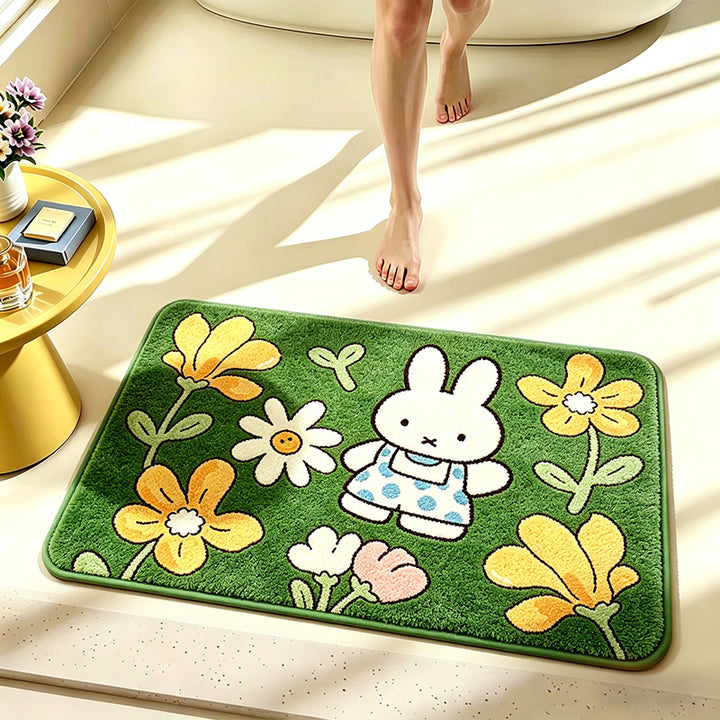 Decorative Floral Character Bath Mat