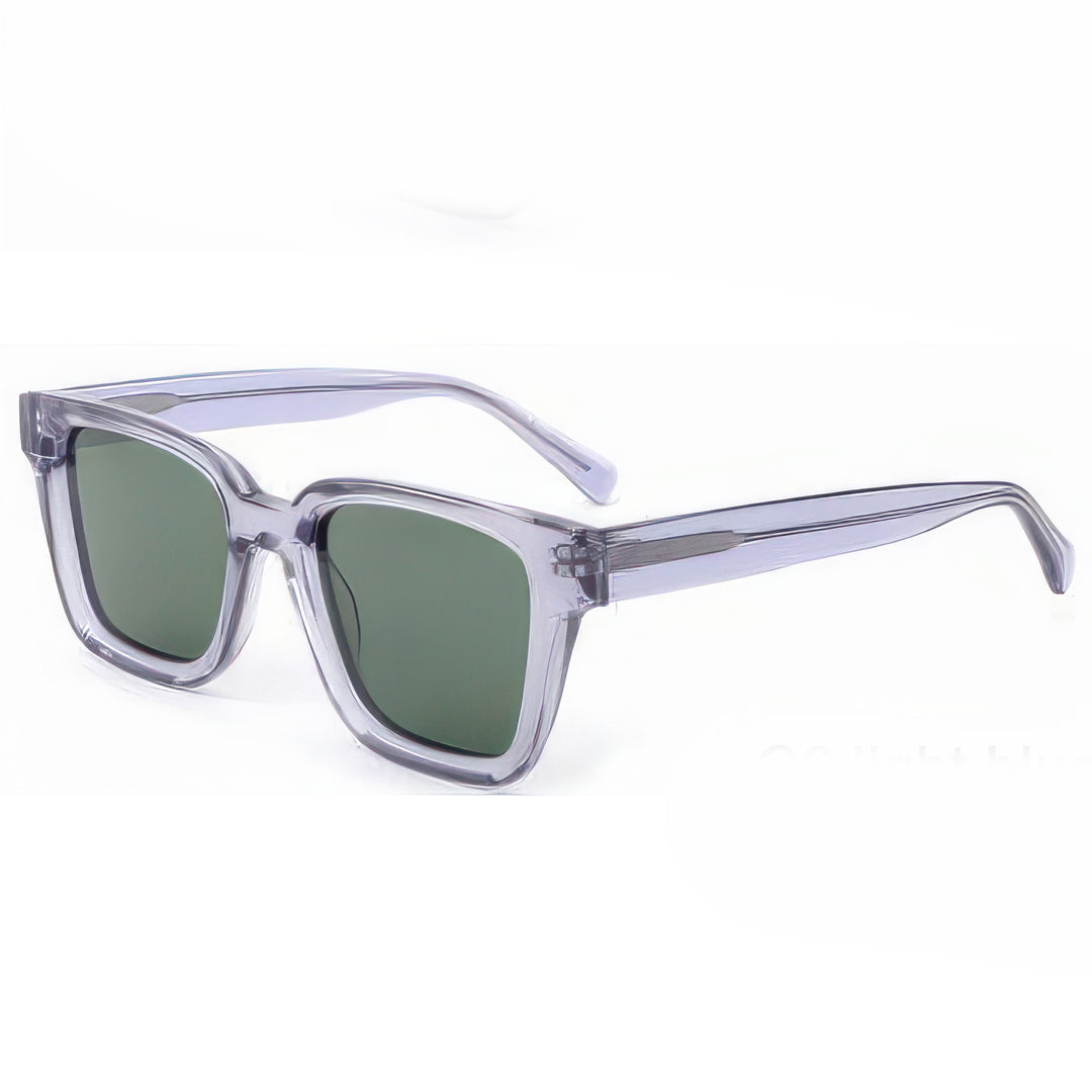 Ladies' Fashionable Square Sunglasses with Transparent Plastic Frame and Polarized Lenses Stornfield
