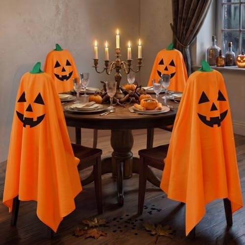 Halloween chair covers in ghost design for dining room and party