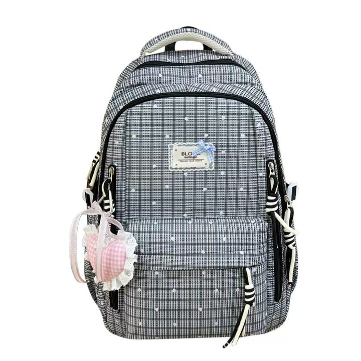 Stylish Gingham Pattern Backpack Stornfield