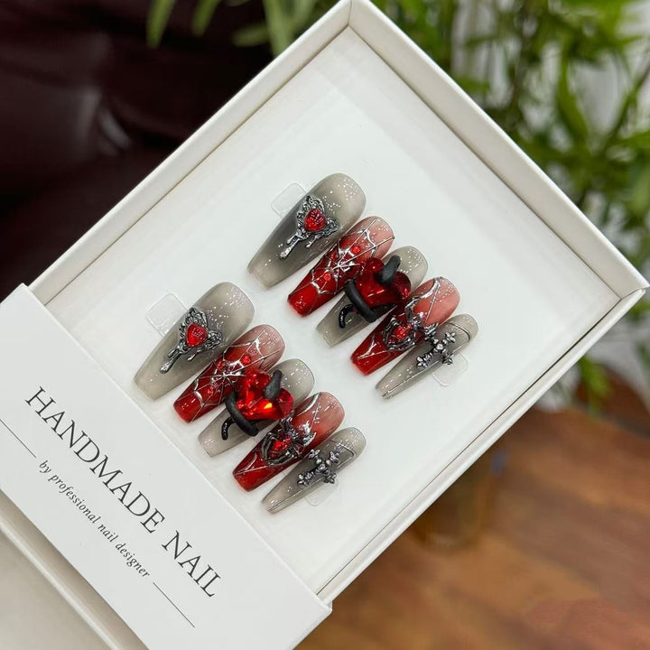 Gothic Floral Press-On Nail Art Set