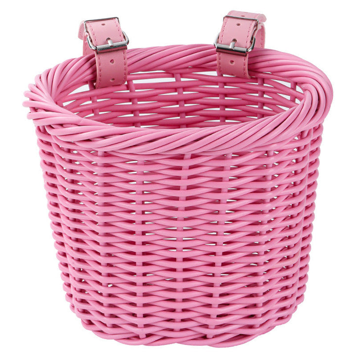 Woven Storage Basket with Adjustable Leather Straps Stornfield
