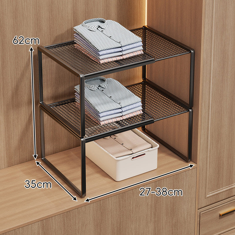 Adjustable Mesh Shelf Riser for Closet Countertop and Cabinet