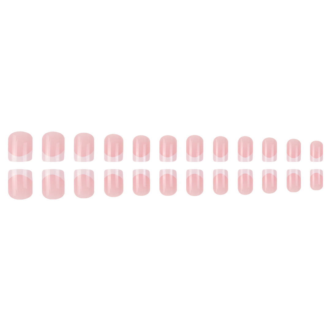 Elegant French Tip Press-On Nails with Glossy Finish Stornfield