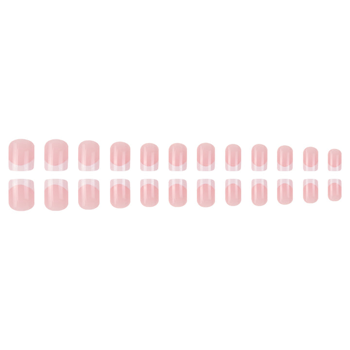 Elegant French Tip Press-On Nails with Glossy Finish Stornfield
