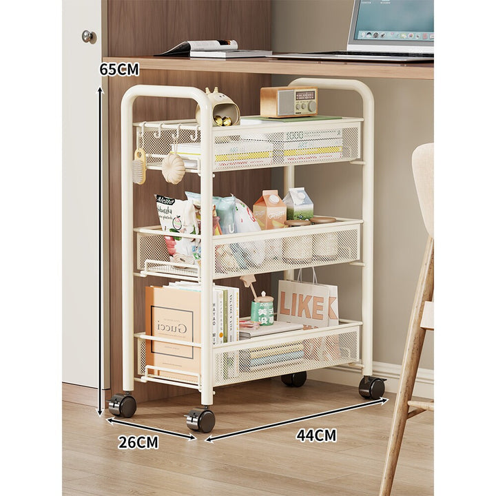 Multi-Tier Mesh Rolling Storage Cart