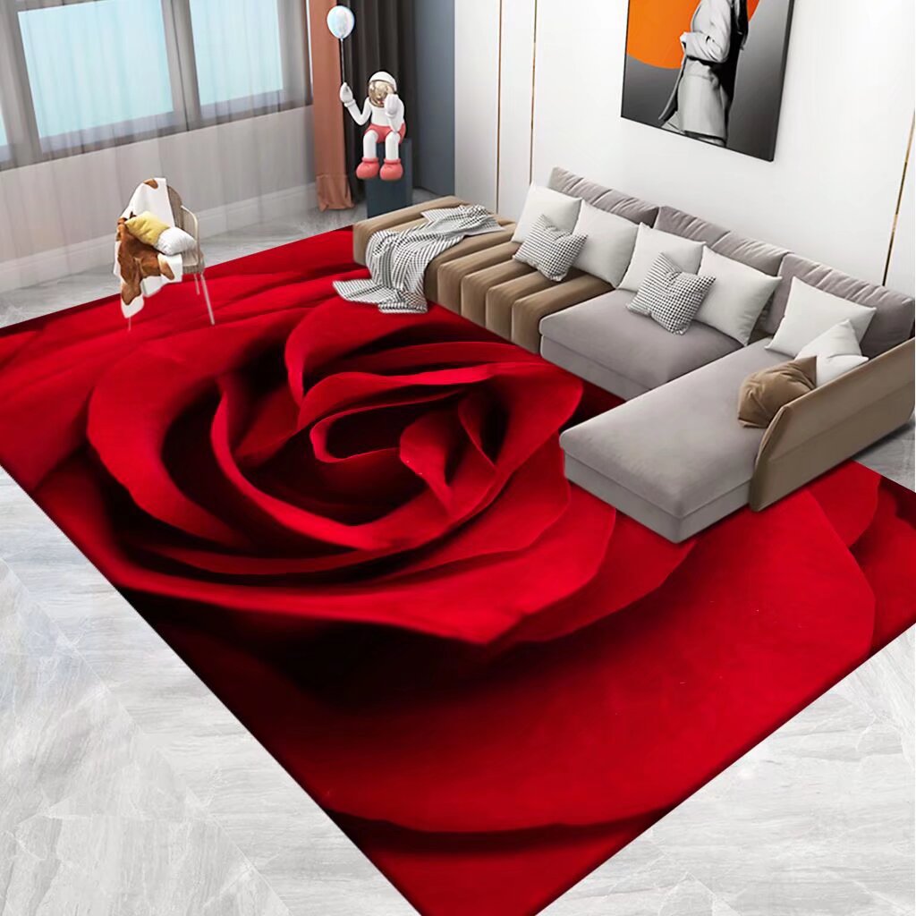 3D Printed Floral Area Rug Stornfield