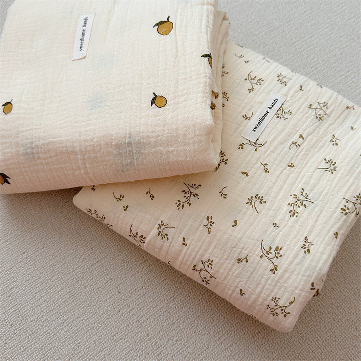 Unisex Cozy Muslin Blanket with Delicate Flower Pattern Stornfield