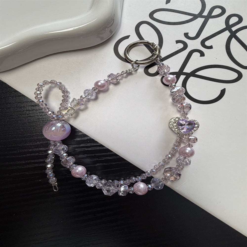 Beaded Heart Charm Keychain Stornfield