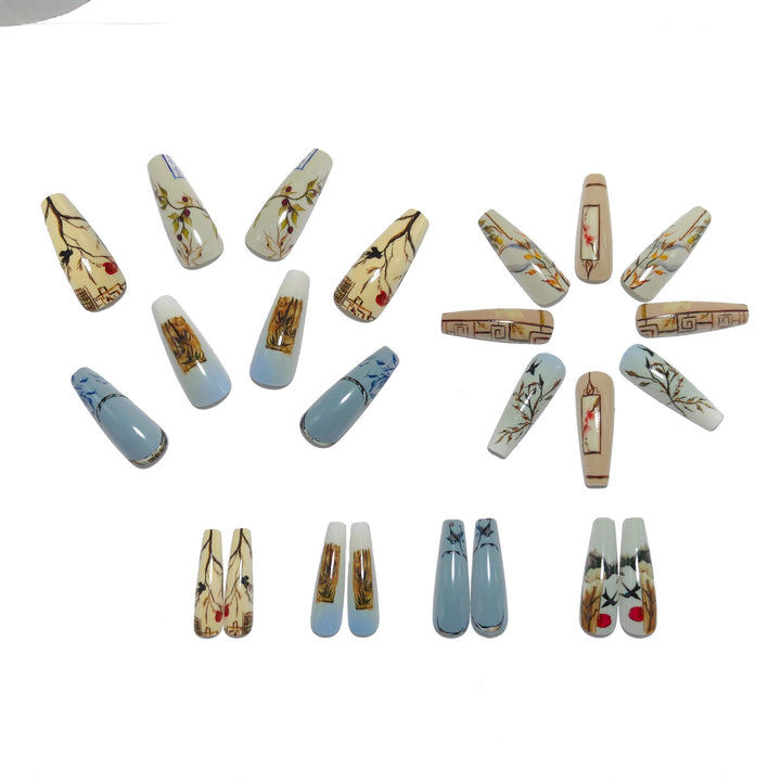 Artificial nails with Elegant Natural Pattern Stornfield