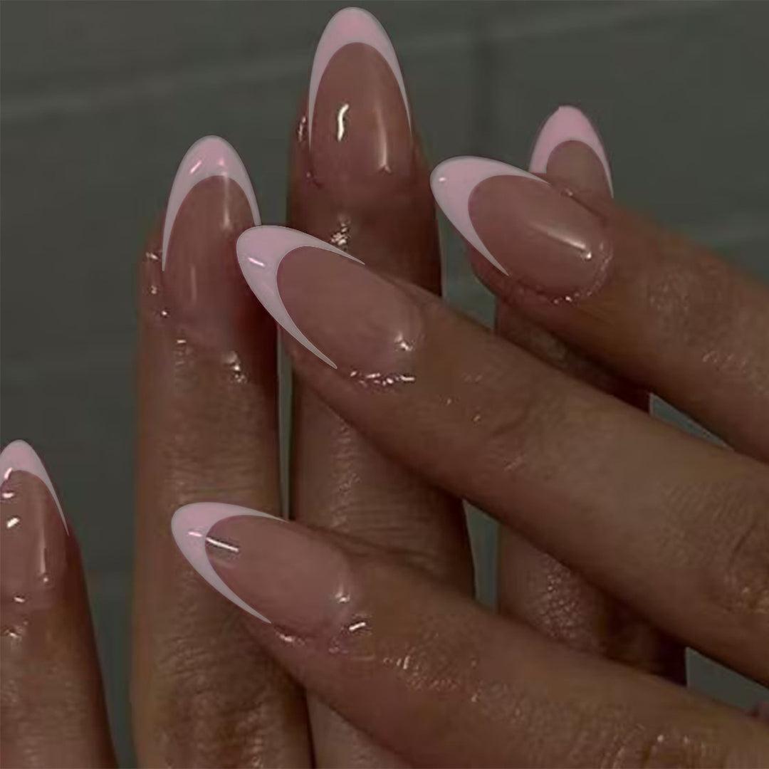 Elegant French Tip Press-On Nail Extensions Stornfield