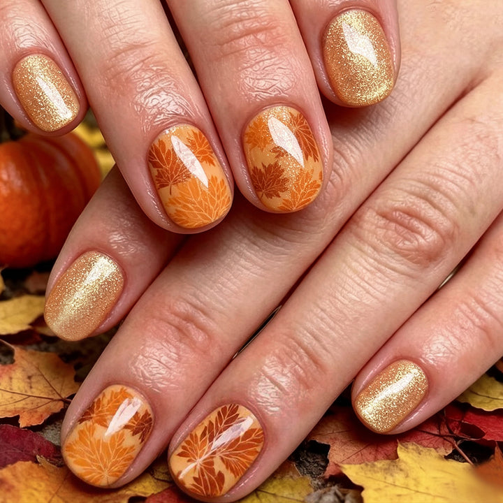 Autumn Leaf Press-On Nail Art Stornfield