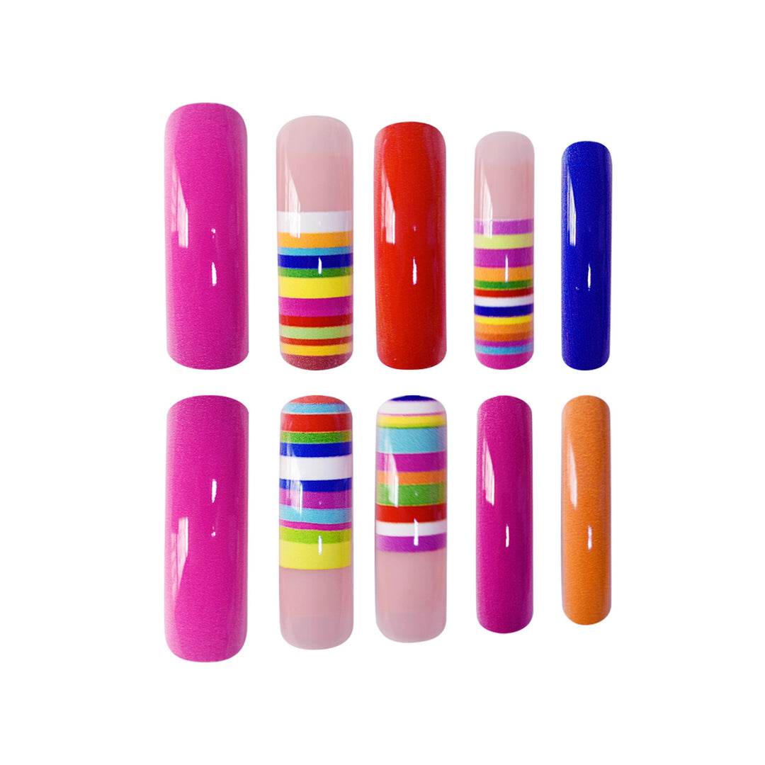 Colorful Artistic Press-On Nail Set Stornfield