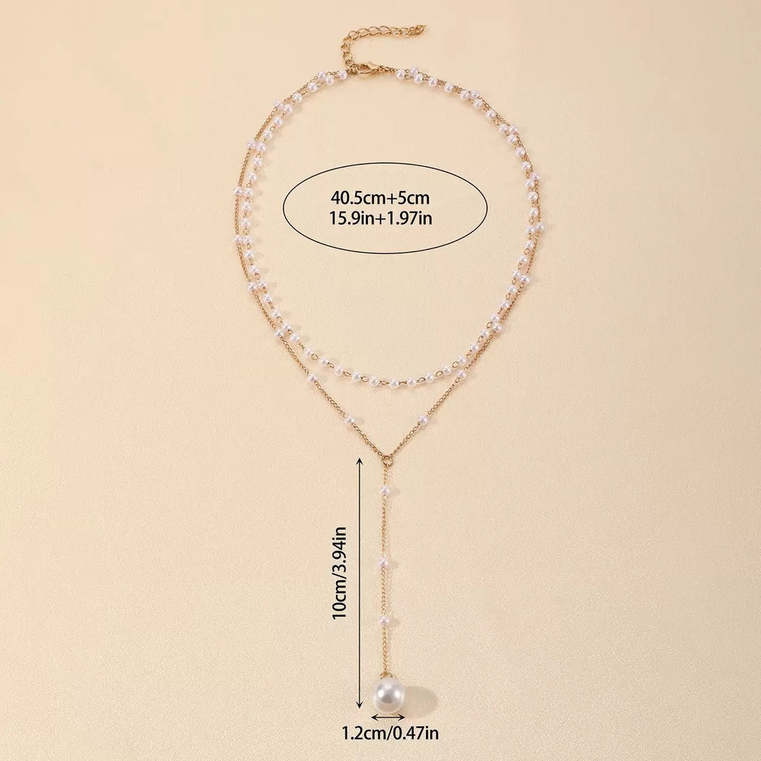 Layered Pearl Chain Necklace Stornfield