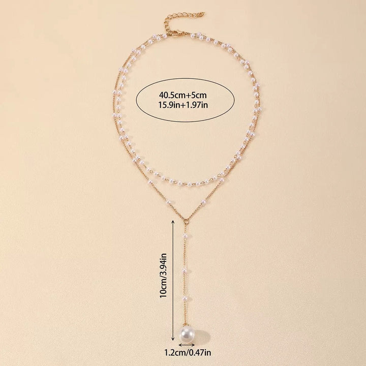 Layered Pearl Chain Necklace Stornfield