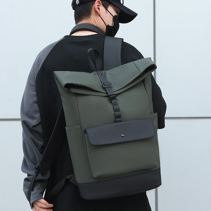 Modern roll top backpack with waterproof material and security closure Stornfield